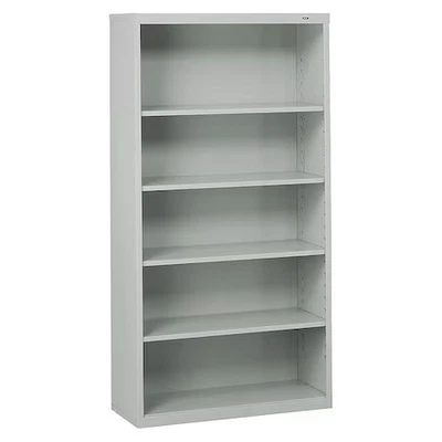 Tennsco B-66Lg 5-Shelf Stationary Bookcase, 66"X34-1/2" Light Gray - Image 1 of 3
