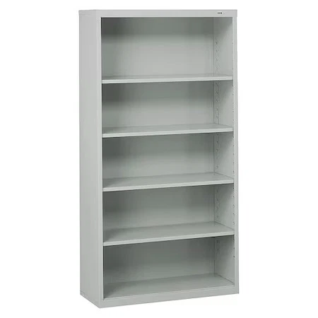 Tennsco B-66Lg 5-Shelf Stationary Bookcase, 66"X34-1/2" Light Gray - Image 1 of 3