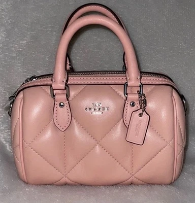 Coach Mini Rowan Crossbody With Puffy Diamond Quilting - Light Pink -  CJ524 NWT - Image 1 of 4