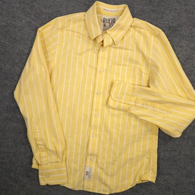 Camisa Ruehl No.925 Para Hombre S Amarilla Rayas Bolsillo Frontal Abotonada Manga Larga Foto 1 de 4