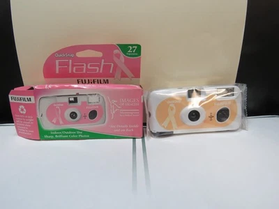 Fujifilm 27 Exp QuickSnap Flash Camera NEW! Pink Breast Cancer Logo Exp 2009/11 - Image 1 of 4