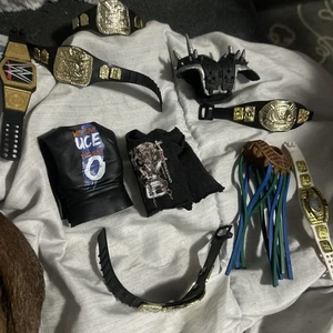 WWE Lot Of Figure Belts Accessories Table Vests Clothes Championships Wrestling - Picture 1 of 6