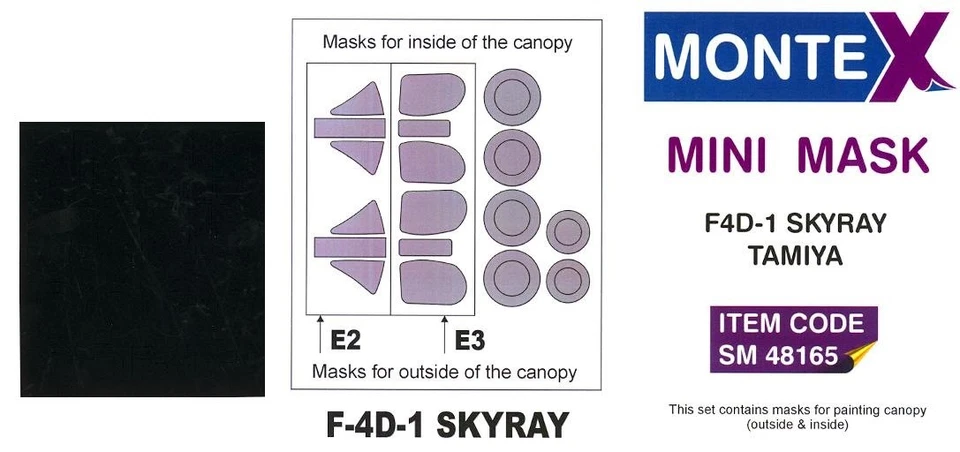 Montex 1/48 DOUGLAS F4D-1 SKYRAY CANOPY PAINT MASK Tamiya - Image 1 of 1