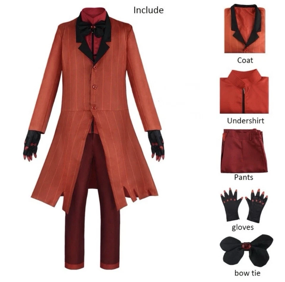 Fantasia cosplay Hazbin Hotel Alastor rádio demônio livro semana uniforme Halloween GG - Imagem 1 de 4