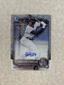 Ashly Andujar 165/299 2025 Bowman Chrome Prospects Autograph Speckle Auto - Picture 1 of 2