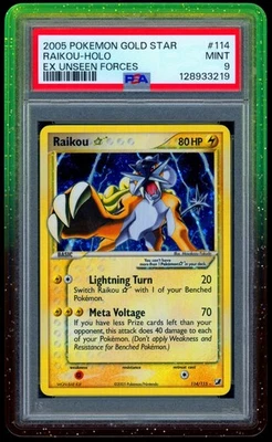 PSA 9 Raikou Gold Star 114/115 EX Unseen Forces Pokemon Card MINT - Image 1 of 2