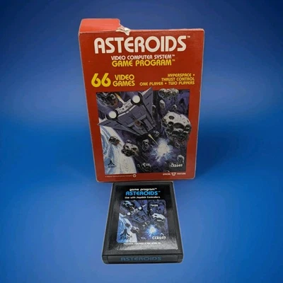 ASTEROIDS Atari 2600 Original Video Game with Box CX2649  - Image 1 of 4