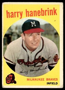 1959 Topps Harry Hanebrink Milwaukee Braves #322A R158