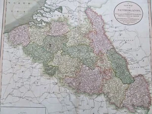 Belgium & Netherlands Amsterdam Brussels Bruges 1811 John Cary large map - Picture 1 of 4