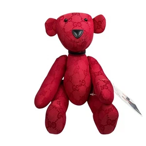 Gucci GG Mini Bear Stuffed Monogram Jacquard Fabric Movable Arms & Feet 7" - Picture 1 of 19