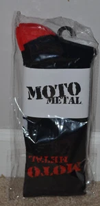 Calcetines Moto Metal Negro y Rojo Mujer’s 8.5 - Plus Hombre’s 7-13 - Imagen 1 de 4