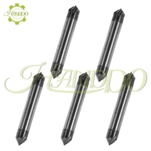 5× 3/8" 4 Flute 90 Degree 2-1/2" Overall Length Carbide Chamfer Mill Double End - Picture 1 of 8