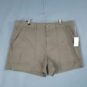 A New Day Stretch Women's Chino Shorts High Rise Olive Green Size 20W - Picture 1 of 10