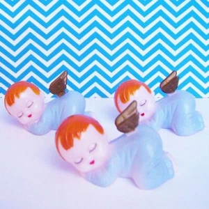 Sleeping Baby Angel Figurine in Pink & Blue - Cake Topper, Lot of 36 pc.  - Picture 1 of 2