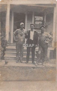 B67/ Michigan Mi Real Photo RPPC Postcard c1910 Occupational Workers Overalls - Bild 1 von 2