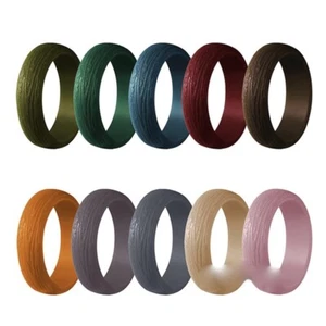 Thin Silicone Wedding Ring Band Rubber Men Women Flexible Clothes Fashion A917 - Picture 1 of 6