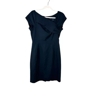 J. CREW Mujer Talla 4 Negro Manga Gorra Lana Vestido Vaina - Imagen 1 de 4