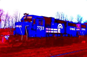 ORIGINAL KODACHROME SLIDE CONRAIL GP-38 #7723 CAMPBELL HALL, NY JANUARY 1986 - Picture 1 of 1
