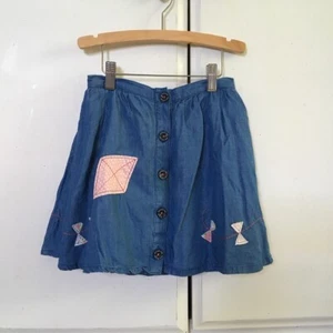 Matilda Jane Hello Lovely Fly A Kite Skirt Chambray Denim Girls - Size 6 - Picture 1 of 7
