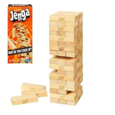 Classic Jenga Game With Genuine Hardwood Hasbro A2120 Ages 6 - Image 1 of 4
