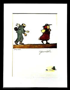 JANOSCH Mann ud Frau HAND-SIGNIERT, nummeriert Farblitho, Bütten, 34x25 + Rahmen - Bild 1 von 5