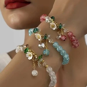 Elegante, Elegante Juego de Pulsera de 3 Cuentas de Vidrio Camelia Elegante - Imagen 1 de 1