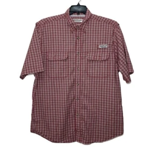 Magellan Mens Size Large S/S Vented Button Down Shirt Fish Hunting Red - Picture 1 of 7