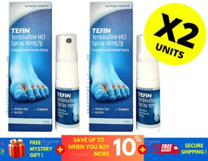 Nuovo Tefin Terbinafina HCI Spray Trattamento Funghi 10mg/g 15ml (X 2) - Foto 1 di 7