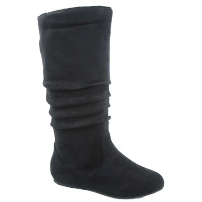  Women's Shoes Cute & Comfort Round Toe Flat Slouchy Mid Calf Knee High Boot NEW - Image 1 of 4