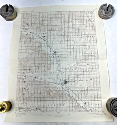 Vintage 1937 Topograpic Map - Minneapolis, Kansas - 19.75" x 16.5" - Image 1 of 4