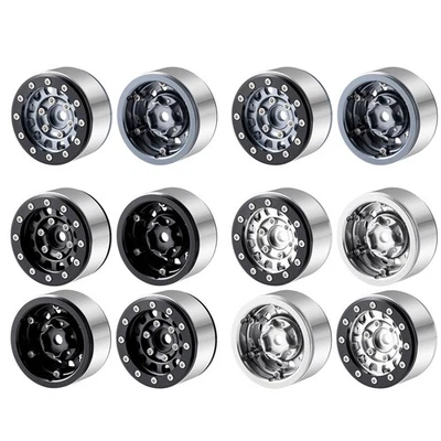 FLYXM 4PCS 1.55Inch Alum Beadlock Wheel Rim Hubs For RC 1/18 AXIAL UTB18 CAPRA - Image 1 of 4