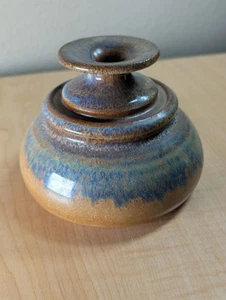 Red Duck Pottery Squatty Vase Hand Crafted Stoneware 4 X 5 Inches Sedona, AZ - Picture 1 of 6