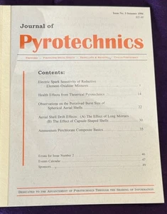 Journal of Pyrotechnics Issue 3, Summer 1996 Fireworks, Propellants, Rocketry - Foto 1 di 6