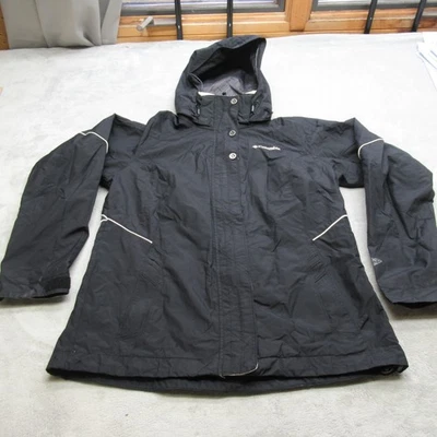 Chaqueta Columbia Mujer Mediana Negra Intercambio Con Capucha Impermeable Lluvia Nieve Esquí Foto 1 de 4