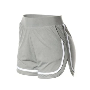 VALANNI WOMENS SHORTS SIZE S/M GRAY WHITE TRIM & POCKETS GYM YOGA JOG NWT~f6 - Picture 1 of 4