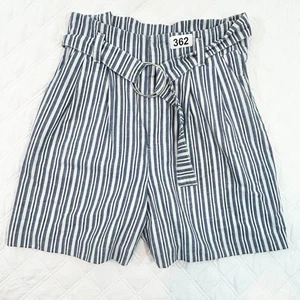 Free People Paperbag Striped High Waist Belted Shorts Multicolor Blue Size 10 - Picture 1 of 6