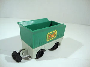 Rare Fisher Price 1989 Green Open Train Cargo Cart Kid Powered Working Toy Model - Picture 1 of 1