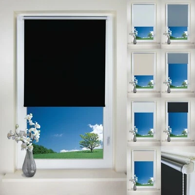 Thermo Rollo Klemm Verdunklungsrollo ohne Bohren Klemmrollo Fenster-rollo Fix - Bild 1 von 4