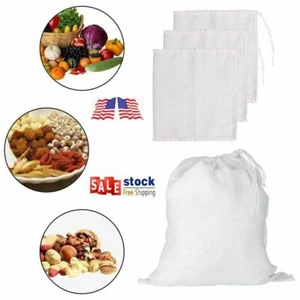 3X Nylon Nuss Milch Beutel Wiederverwendbar Lebensmittel Sieb Brühen Kaffee Saft Käse Tuch USA - Bild 1 von 11