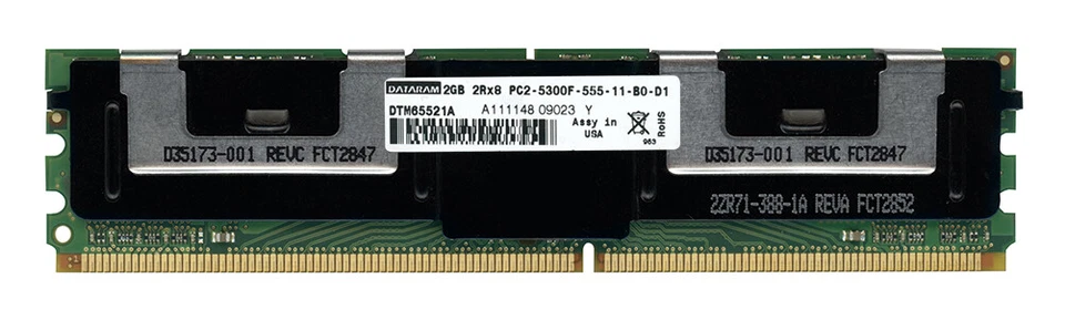 Dataram DTM65521A 2GB 2Rx8 PC2-5300 DDR2-667MHz Fb ECC - Immagine 1 di 2