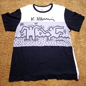 Camiseta Keith Haring Sprz Ny X Uniqlo Color Block Art Talla XL Negra Gris Off White - Imagen 1 de 10