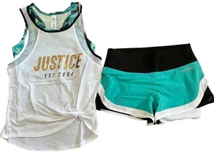 Justice 2Fer Sports Tank top & Coloblock Running Shorts Size 8 Outfits - Picture 1 of 5