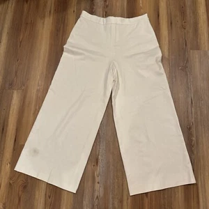 Rosetta Getty Pull On Wide Leg Cropped Pants White Size XL, Spot From Stepped On - Picture 1 of 6