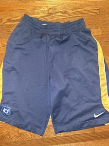 NIKE DRI-FIT KD Basketball Shorts Men’s LARGE Raised Logo Pockets Grey & Orange - Picture 1 of 6