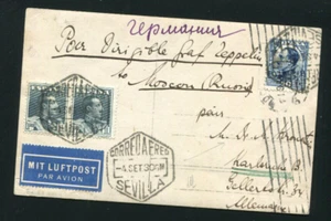 Zeppelin 1930 Sieger 84var Russia Flight Unlisted Spain Treaty Post to Germany - Picture 1 of 2