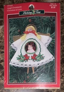 Holiday Time Cross Stitch Kit Angel Clothespin Ornament Christmas Is Love NEW - Picture 1 of 2