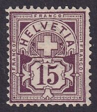 SZWAJCARIA 1882-99 Numeral 15c Dull Violet SG 133B W idealnym stanie bez gumy