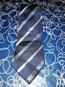 Corbata Balenciaga París Regimental Vintage 100% Seda Azul - Imagen 1 de 4