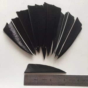 50PCS 3inch Black Shield Vanes Fletches Fletching Feathers RW LW - Picture 1 of 5