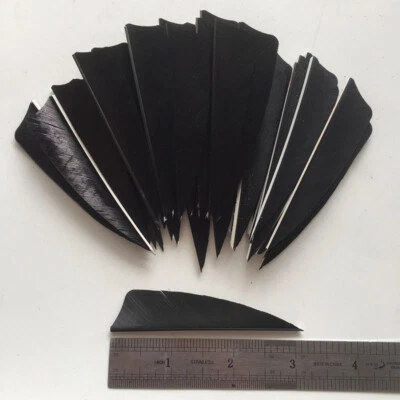 50PCS 3inch Black Shield Vanes Fletches Fletching Feathers RW LW - Image 1 of 4